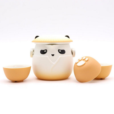  - Orange Panda Teapot & 3 Cups SetCute Tea Gift & Decor