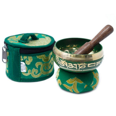 Mini Green Singing Bowl Gift Set With Cushion & Stick For Inner Calm from B&Q