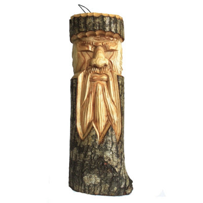 Old Man Tree Trunk Carving 50X13X6CmUnique Bali Wood Sculpture from B&Q