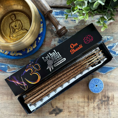 Tribal Soul Incense Sticks & Ceramic HolderOm Shanti Peace Ritual from B&Q