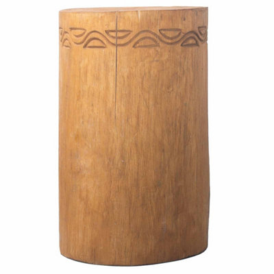 Albasia Tribal Stool & Side TableNatural FinishDurable & Elegant from B&Q