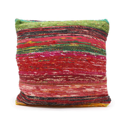 Vibrant Multicoloured Rag Rug Cushion Covers For Living Room Decor from B&Q