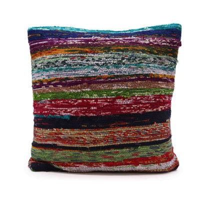 Aqua Blues Rag Rug Cushion CoversCalm & Stylish Home Decor from B&Q