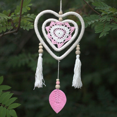 Medium Pink Heart Dream CatcherVeganHandmade Bali Spirit from B&Q