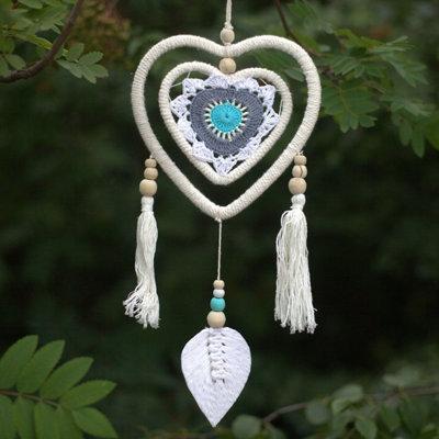 Medium Blue Heart Dream CatcherVeganHandmade Bali Spirit from B&Q