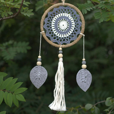 Medium Grey Vegan Dream CatcherHandmade Bali Spirit Gift from B&Q