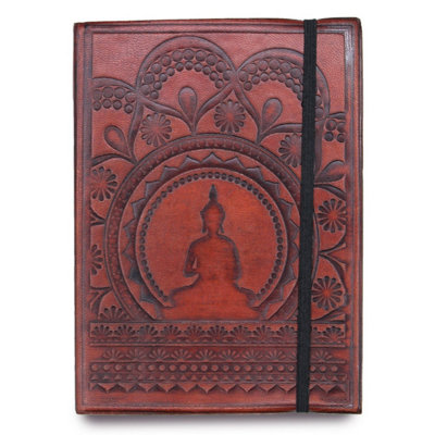 Tibetan Mandala Leather Notebook Cover With StrapEco-Friendly Tanning from B&Q
