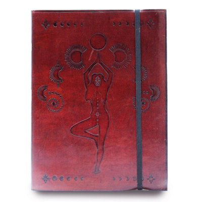 Cosmic Goddess Vegetable Tanned Leather Notebook Cover With Strap from B&Q