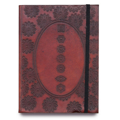 Chakra Mandala Leather Notebook Cover With StrapEco-Friendly Tanning from B&Q