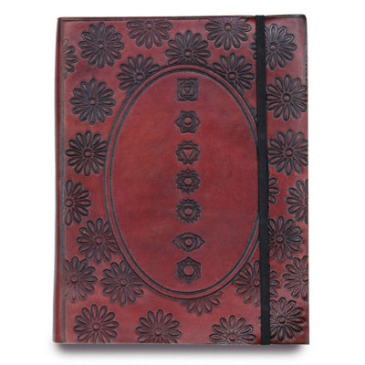 Chakra Mandala Leather Notebook Cover With StrapEco-Friendly Tanned Leather from B&Q