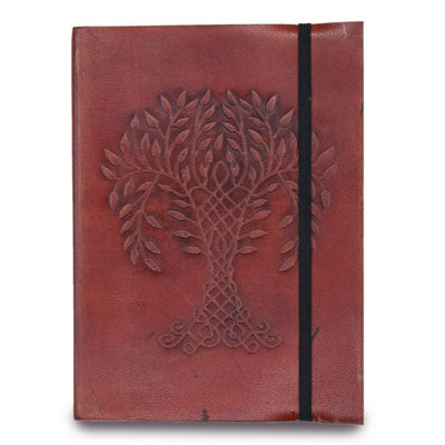 Tree Of Life Leather Notebook Cover With StrapEco-Friendly Tanning from B&Q