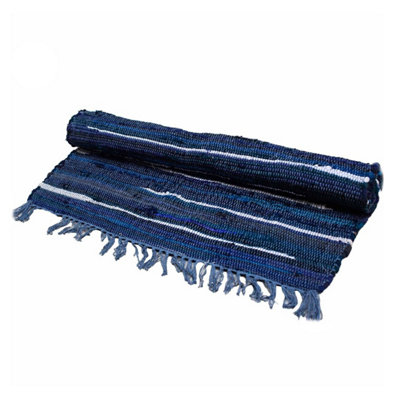 Premium Charcoal Grey Rag Rug 150X90Cm For Living & Bedroom from B&Q