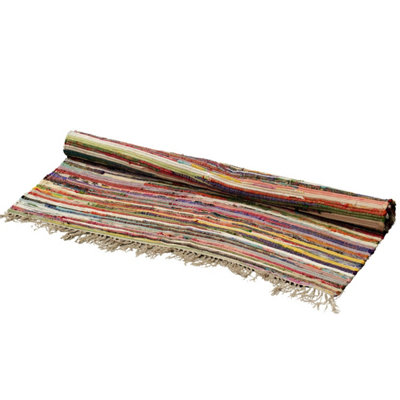 Colorful 150X200Cm Rag RugEclecticPremium Quality Room Mat from B&Q