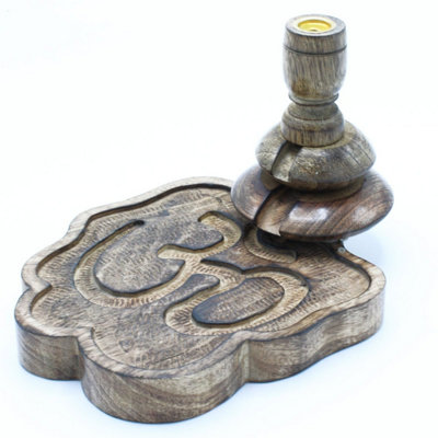 Ohm Mango Wood Backflow BurnerCalming Meditation Decor from B&Q