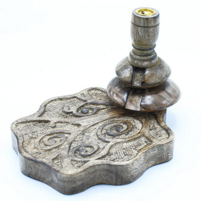 Tree Of Life Mango Wood Backflow BurnerMediumZen Incense Holder from B&Q