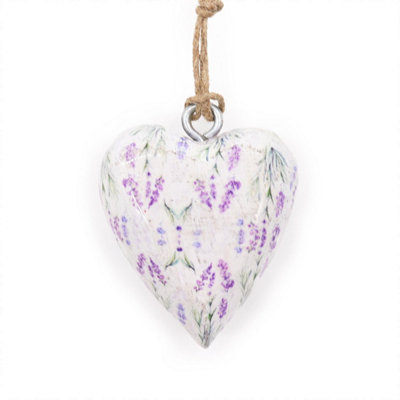 Lavender Large Wooden Heart DecorElegant & Soothing Accent Piece from B&Q