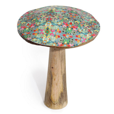 Large Wooden Mushroom DecorMediterranean Tile Pattern Statement Piece from B&Q