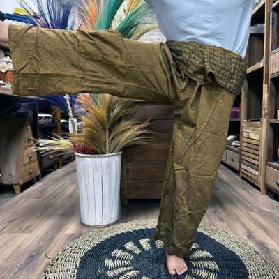 Thai Fisherman Yoga Pants With Mandala MantraUnisexCottonOrange from B&Q