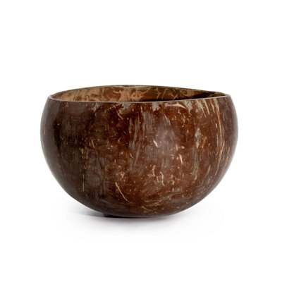 Natural Coconut BowlSmall Hand-Polished Eco-Friendly Decor from B&Q