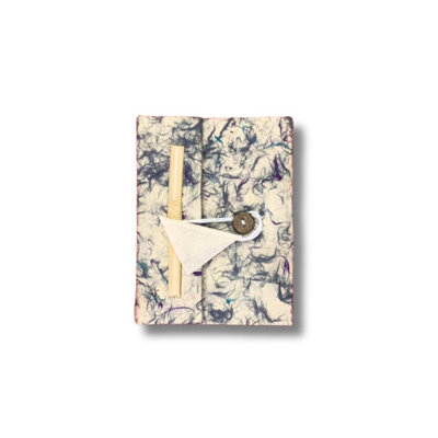 Mini Lokta Blue Cotton Notebook 12X8Cm40 PagesEco-Friendly & Handcrafted from B&Q