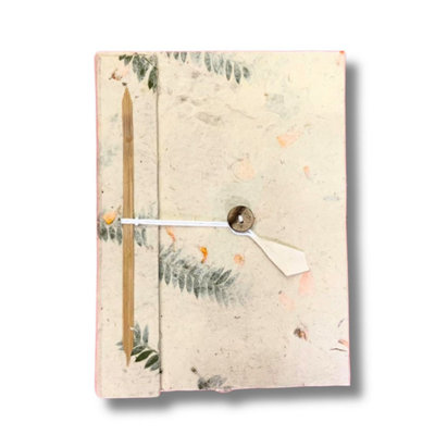 Large Lokta Flowers Notebook (21X15Cm)45 Pages & Bookmark from B&Q