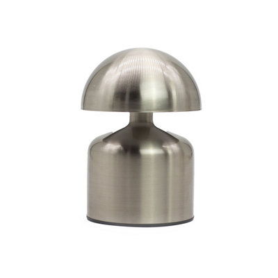 Dome Mushroom Silver Touch LampRechargeable Usb-C Led Light (400W) from B&Q