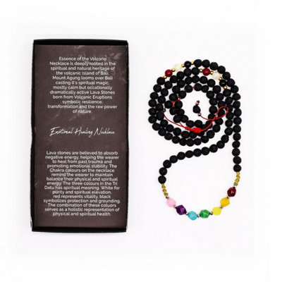 Emotional Healing Lava & Chakra Bead NecklaceGrounding & Balance from B&Q