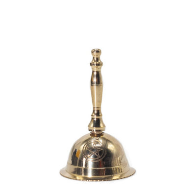 Kdmd Unisex Gold Small Brass Altar Bell With Penta Moon Symbol - Handcrafted & Resonant In - Image 2
