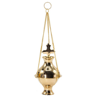 Hanging Brass Incense BurnerCross Design For Meditation & Prayer from B&Q