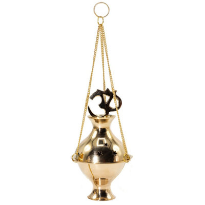 Om Hanging Brass Incense BurnerHandmade Indian Sacred Decor from B&Q