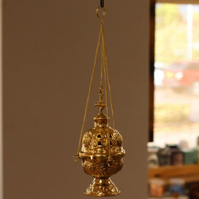 Hanging Brass Incense BurnerMade In IndiaSacred Aromatherapy Decor from B&Q