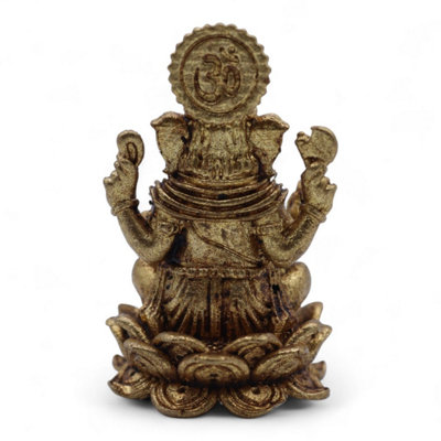 Brass Ganesha Miniature Figurine37mmHandcrafted Indian Spiritual Decor from B&Q