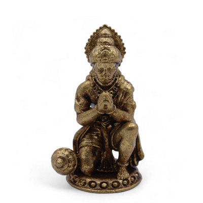 Brass Miniature Hanuman Figurine36mmHandcrafted Devotional Gift from B&Q