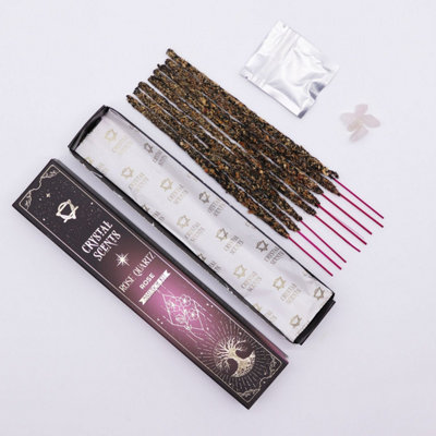 Rose Quartz Crystal Scented Smudge Incense SticksRomantic & Calming from B&Q