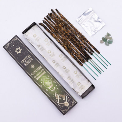 Aventurine Crystal & Chocolate Smudge Incense SetHandcrafted Aromatherapy from B&Q