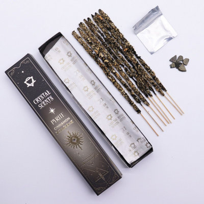 Cinnamon Pyrite Crystal Smudge Incense SticksCozy Aromatic Rituals from B&Q