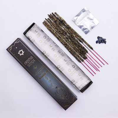Lapis Crystal Scents Musk Smudge Incense Set With Lapis Lazuli Chips from B&Q