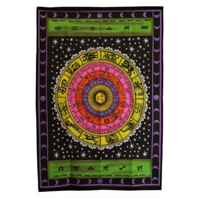 Colorful Zodiac Wall Art 70X110CmCosmic Celestial Decor from B&Q
