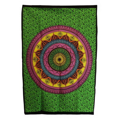 Vibrant Cotton Mandala Wall Art 70X110CmBright Home Decor from B&Q