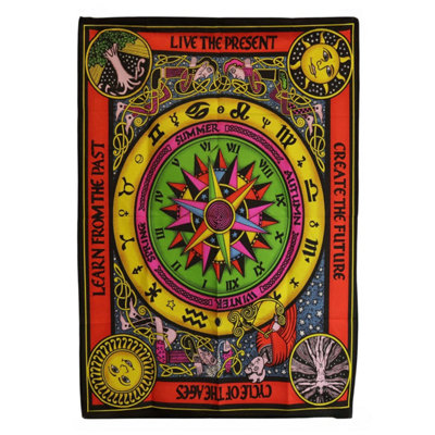 Cotton Wall Art 70X110CmCircle Of Life Zodiac & Symbols from B&Q