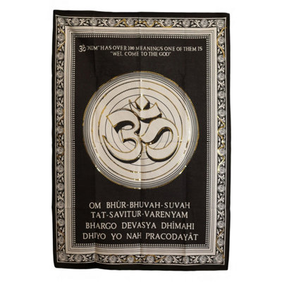 Om Wall Art 70X110CmSacred Spiritual Cotton Decor from B&Q