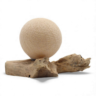 Driftglow Cotton Wrap LampCream ShadeNatural Driftwood Decor from B&Q