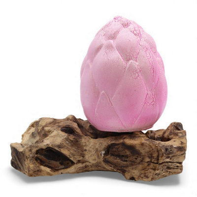 Driftglow Crackle Lotus LampPurpleNatural Driftwood & Shade from B&Q