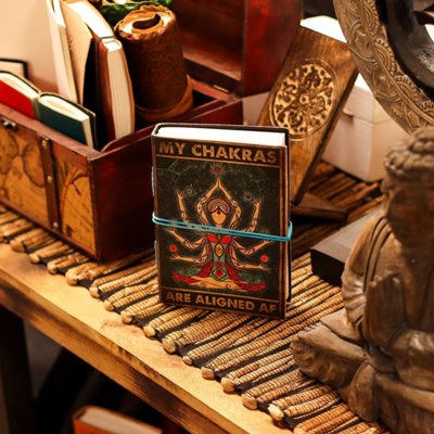 Leather Chakra NotebookMy Chakras Are Aligned Af200 Pages from B&Q