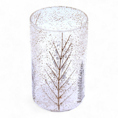 Natural Floral Glass Vase & Candle HolderPino 19X11Cm