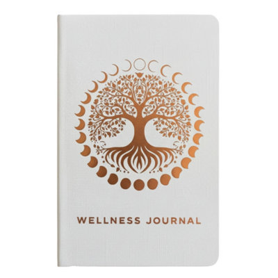 White Wellness Journal With Rose Gold Tree Of Life120 Pages from B&Q