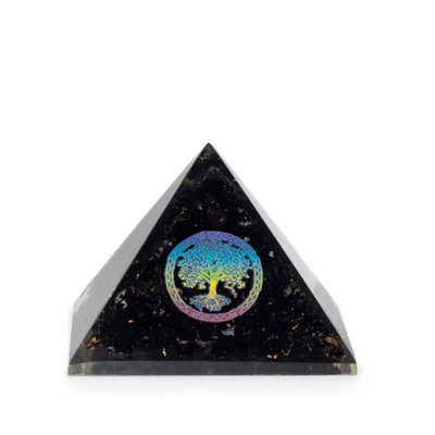  - Black Tourmaline Tree Of Life Orgone Pyramid5.5X4.5Cm