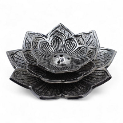 Tri-Flower Lotus Incense Holder For Meditation & Home Decor from B&Q