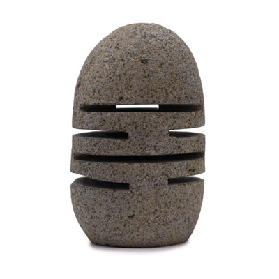 Natural Riverstone Candle HolderHandcrafted Indonesian Stone Decor from B&Q