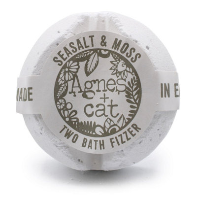  - Agnes Cat Bath FizzerSeasalt & MossUk HandmadeCalming Bath Soak